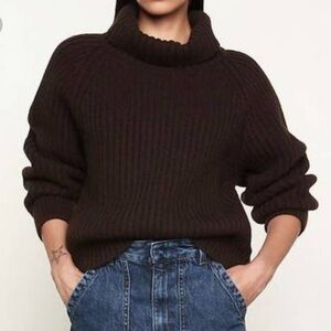 Enza Costa Chunky Cashmere Turtleneck Sweater Sz XS